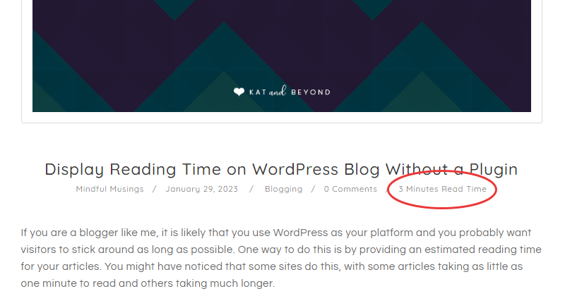 How to Display Reading Time on WordPress Blog Without a Plugin
